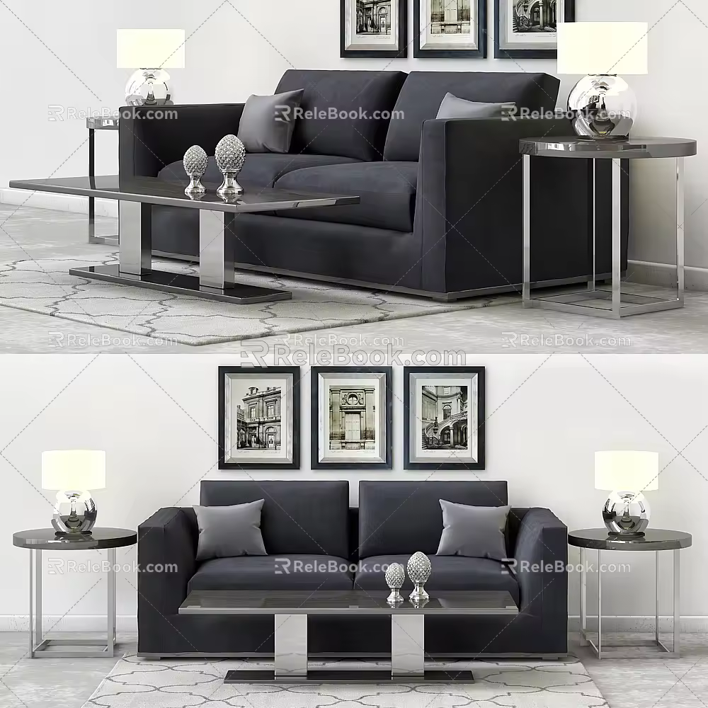 modern double sofa 3d model