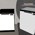 Poliform Stylish Modern Kitchen Appliances Showcase White And Black Dishwashers