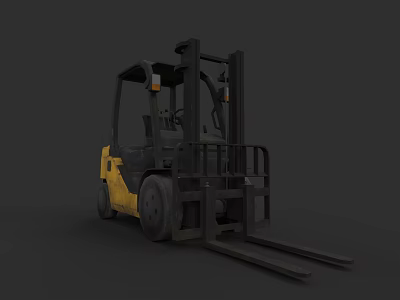 Yellow And Black Industrial Forklift For Heavy Duty Material Handling Operations 3d model
