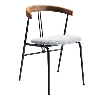 Gubi Middle Ancient Style Single Chair Dining Chair Wooden Chair Cloth Chair Book Chair Tea Chair Minimalist Single Chair 3d model