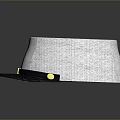 Gray Fabric Hat with Black Brim and Black Band Featuring Gold Buttons