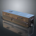 Industrial Metal Device Rectangular Blue Panel With Interfaces And Components