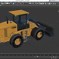 Yellow Heavy Duty Loader With Large Front Bucket And Black Tires Cab