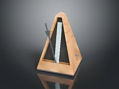 Wooden Triangular Metronome With Pendulum And Scale For Musical Practice 3d model