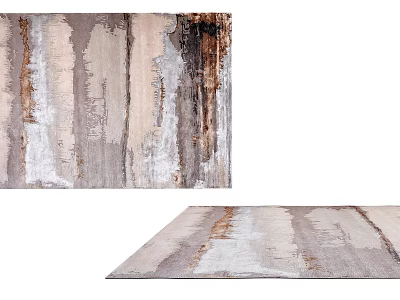 Modern Square Carpet With Abstract Gray Beige Brown Artistic Texture Design 3d model