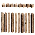 Natural Wood And Stone Elements With Various Sizes Textures And Rustic Patterns 3d model