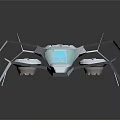 Advanced Modern White Drone With Multiple Propellers And Transparent Components 3d model