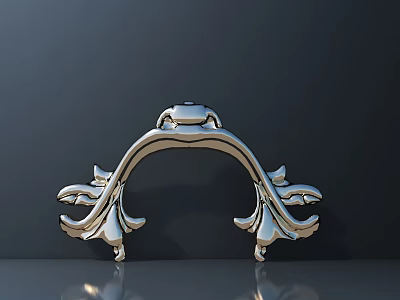 Decorative Metal Hardware Tool Furniture Accessory With Arched Design And Symmetric Patterns 3d model