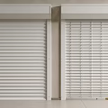 White Commercial Roller Shutters With Slatted Design For Storefront 3d model