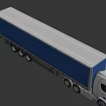 Scania Silver Semi Truck With Blue Tarpaulin Cover On Blue Background