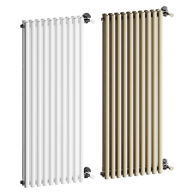 Modern Vertical Radiators in White and Beige for Home Heating Applications 3d model