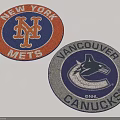 New York Mets And Vancouver Canucks NHL Sports Team Logos Design Collection