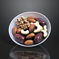 Bowl Of Mixed Nuts And Dates Healthy Snacks With Almonds Cashews And Walnuts