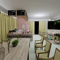 Cozy Milk Tea Shop Outdoor Seating With Sunlight And Green Plants