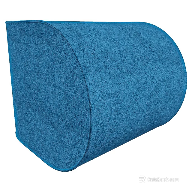 Blue Upholstered Semicircular Stool Modern Design for Home Living Room Decor 3d model 