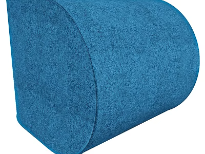 Blue Upholstered Semicircular Stool Modern Design for Home Living Room Decor 3d model