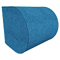 Blue Upholstered Semicircular Stool Modern Design for Home Living Room Decor