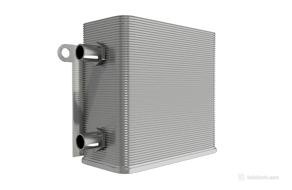 Industrial Heat Exchanger Equipment With Finned Structure And Metal Tube Connections 3d model 