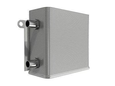Industrial Heat Exchanger Equipment With Finned Structure And Metal Tube Connections 3d model