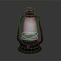 Vintage Rustic Lantern With Glass Shade And Metal Frame Design