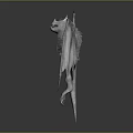 Gray Bat 3D Model With Large Wings In Standing Pose On Reflective Background 3d model