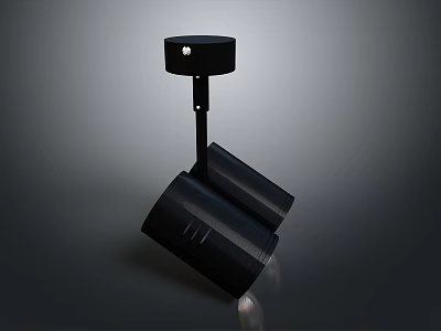 Modern Black Dual Head Spotlight Fixture Ideal for Household Interior Lighting 3d model