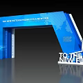 Blue Event Entrance Archway with New Era Promotion Text and Modern Design