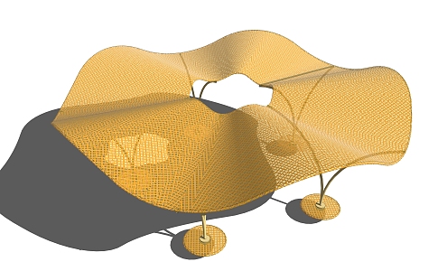 Modern Tensioned Membrane Characteristic Landscape Tensioned Membrane 3d model