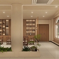 New Chinese Teahouse Hall 3d model