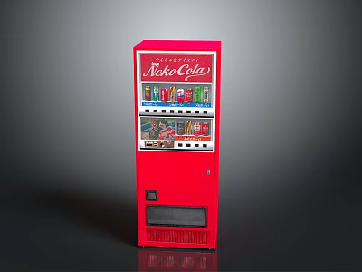 Vintage Red Nitro Cola Vending Machine With Drink Selection And Dispenser Compartment 3d model