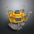 Lunar Lander Model With Yellow Structure Gray Base And Antenna Components