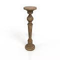Ornate Wooden Decorative Column With Carved Spherical Detail Round Top And Base