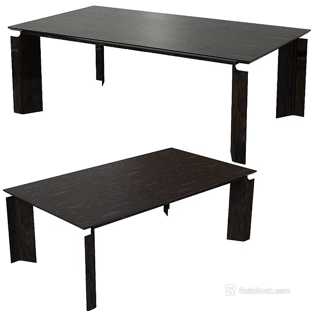 Dark Wood Coffee Table With Simple Modern Design And Sturdy Structure 3d model