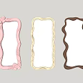 Pastel Colored Decorative Mirrors With Unique Curved Frames For Modern Home Interior