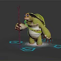 Modern Game Character Turtle Warrior Turtle 3d model