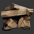 Stacked Natural Wooden Logs with Rustic Texture and Warm Brown Wood Tones