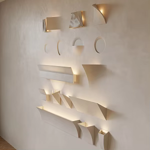 Quiet wind gypsum wall lamp 3d model