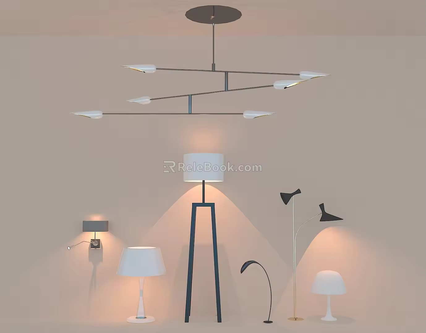 Lighting table lamp chandelier shaped lamp wall lamp 3d model
