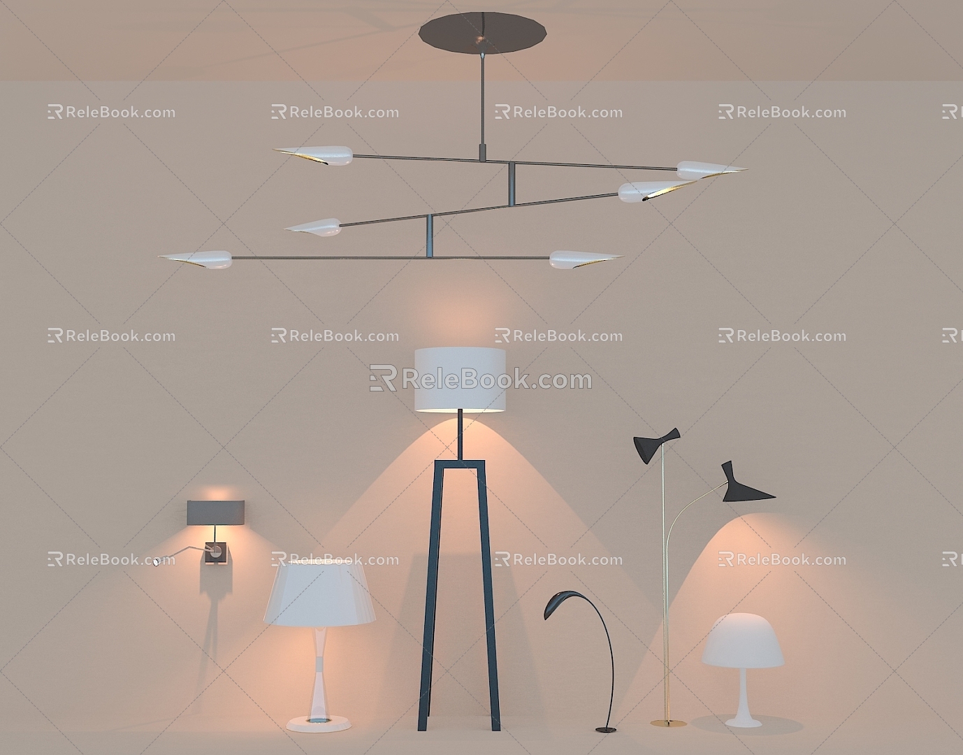 Lighting table lamp chandelier shaped lamp wall lamp 3d model