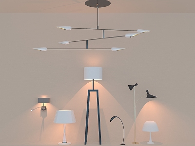 Lighting table lamp chandelier shaped lamp wall lamp 3d model