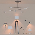 Lighting table lamp chandelier shaped lamp wall lamp 3d model