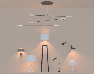 Lighting table lamp chandelier shaped lamp wall lamp 3d model