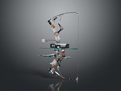 Modern Compound Bow Featuring Mechanical Design Precision Sights And Metallic Frame Structure 3d model