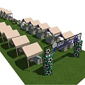 FIFA World Cup Themed Commercial Street With Soccer Ball Decorations And Banners