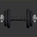 Black Adjustable Dumbbell With Metal Nuts And Weight Plates For Home Fitness Use