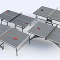 Multiple Ping Pong Tables For Sports Fitness With Paddles And Balls