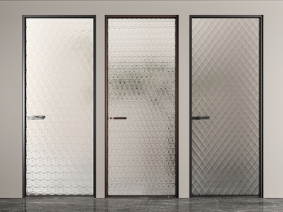 Modern Glass Door Bathroom Door Glass Door 3d model