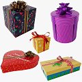 Colorful Decorative Gift Boxes With Bows And Various Holiday Designs For Household Use