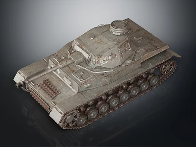 Vintage Military Armored Tank With Heavy Duty Tracks And Steel Hull 3d model