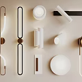 Modern Wall Lamps With Various Sleek Designs Metal Frames And White Shades